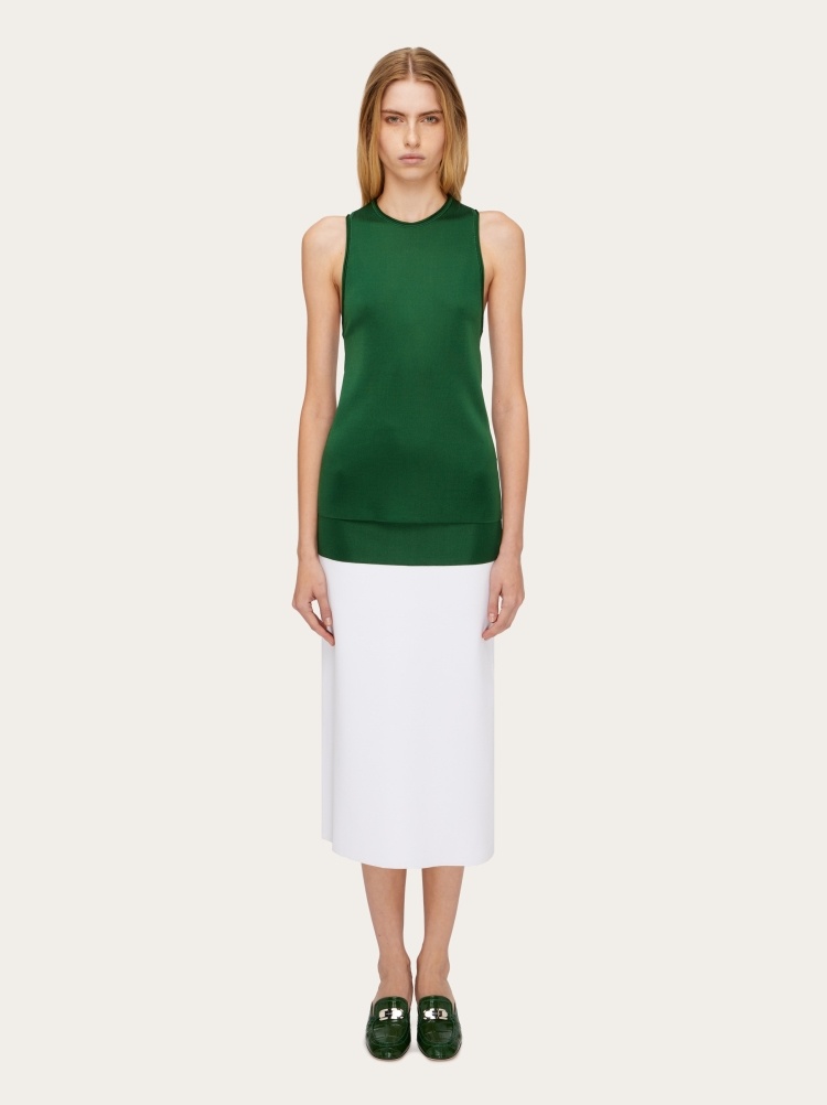 Shop Ferragamo Emblem Skirt In Green