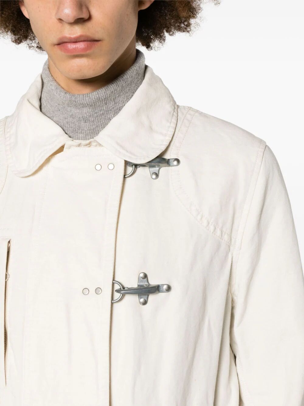 Fay Clasp-fastened Light-weight Jacket In White