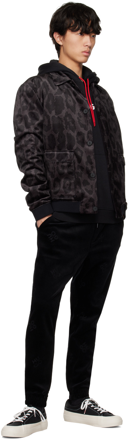 Hugo Boss Embossed Sweatpants In Black
