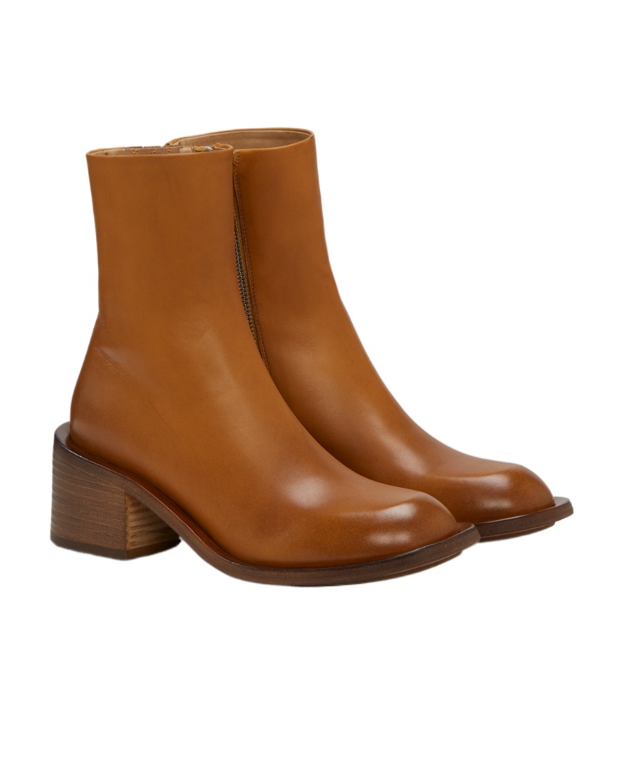 Shop Marsèll 60mm Block-heel Leather Boots In Brown