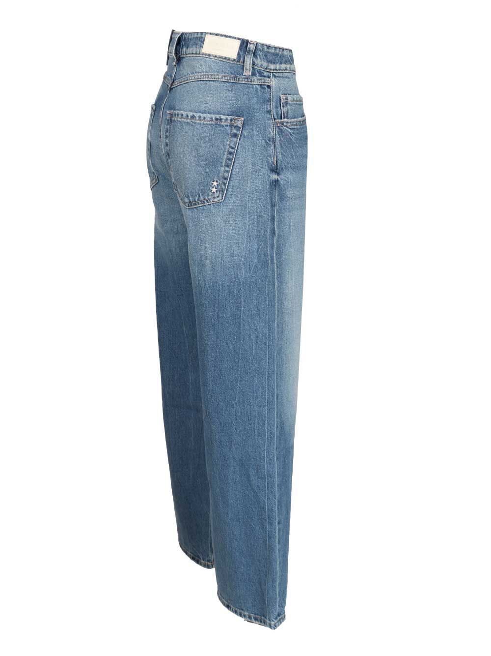 Icon Denim Denim Trousers With Belt Loops In Blue