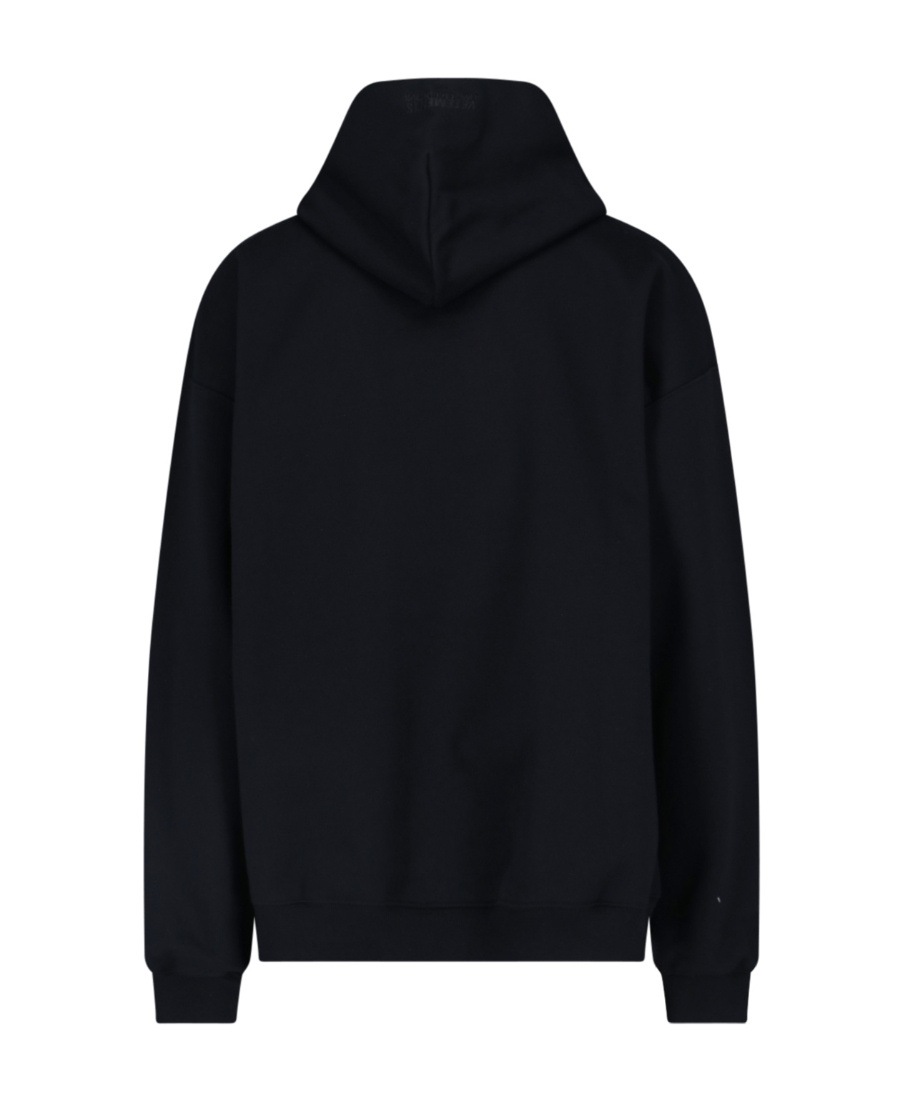 Vetements Felpa Oversize In Misto Cotone Nero Uomo In Black