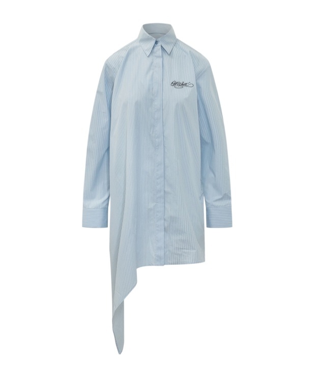 Off-white Shirt Dress In Blue