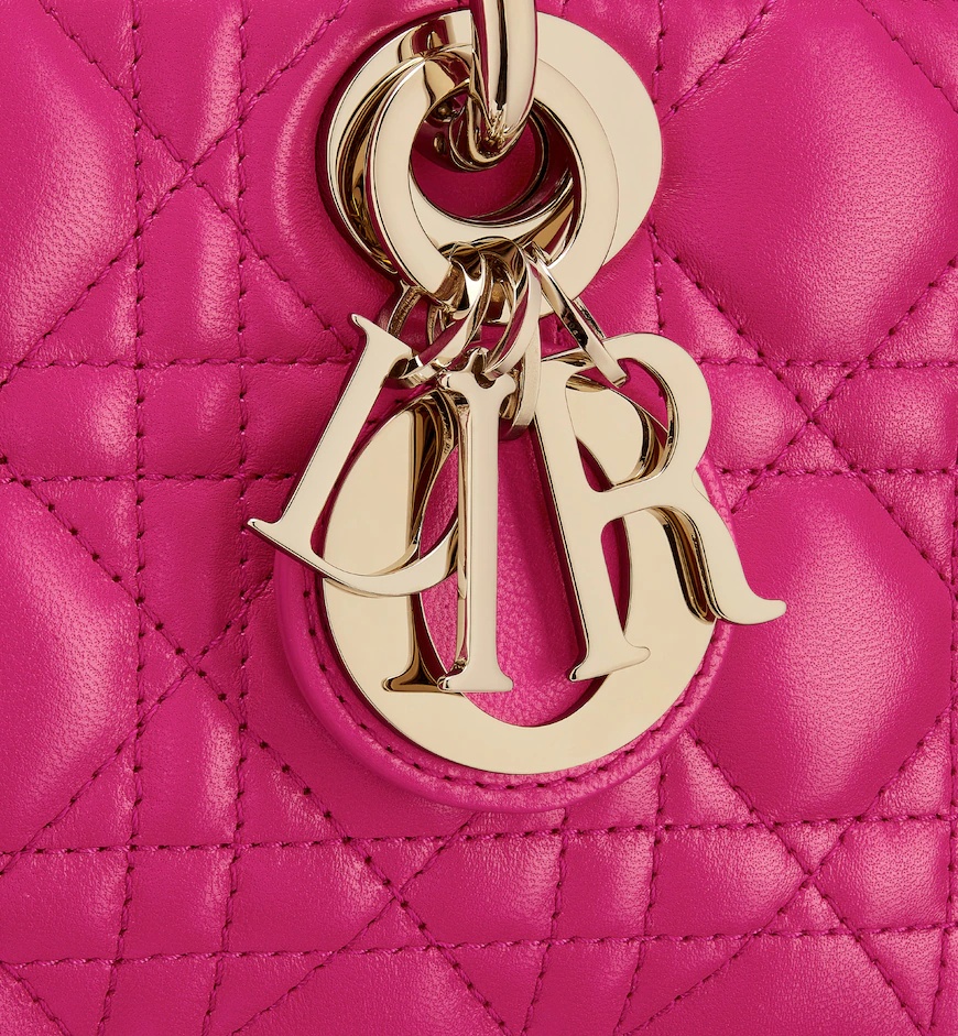 Dior Lady D-joy Small Leather Shoulder Bag In Pink