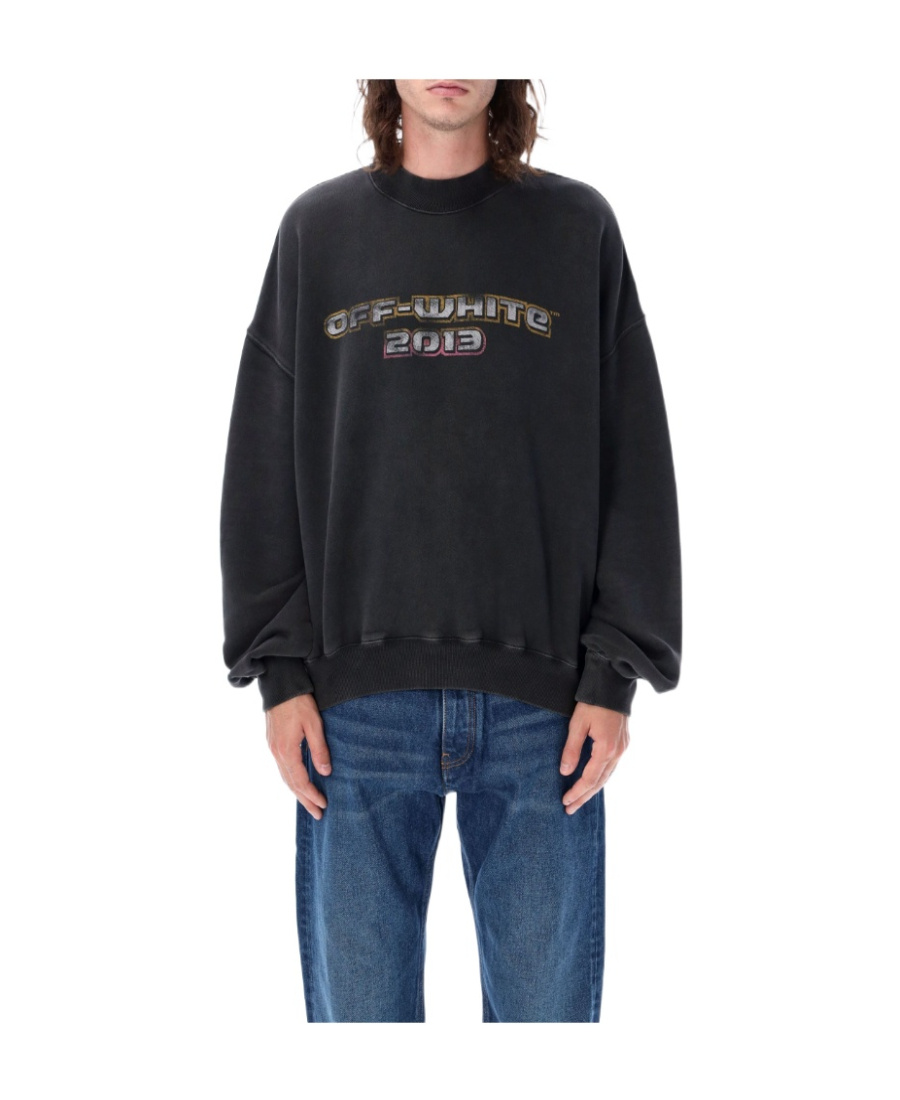Off-white Digit Bacchus Over Crewneck Black Multic In Black