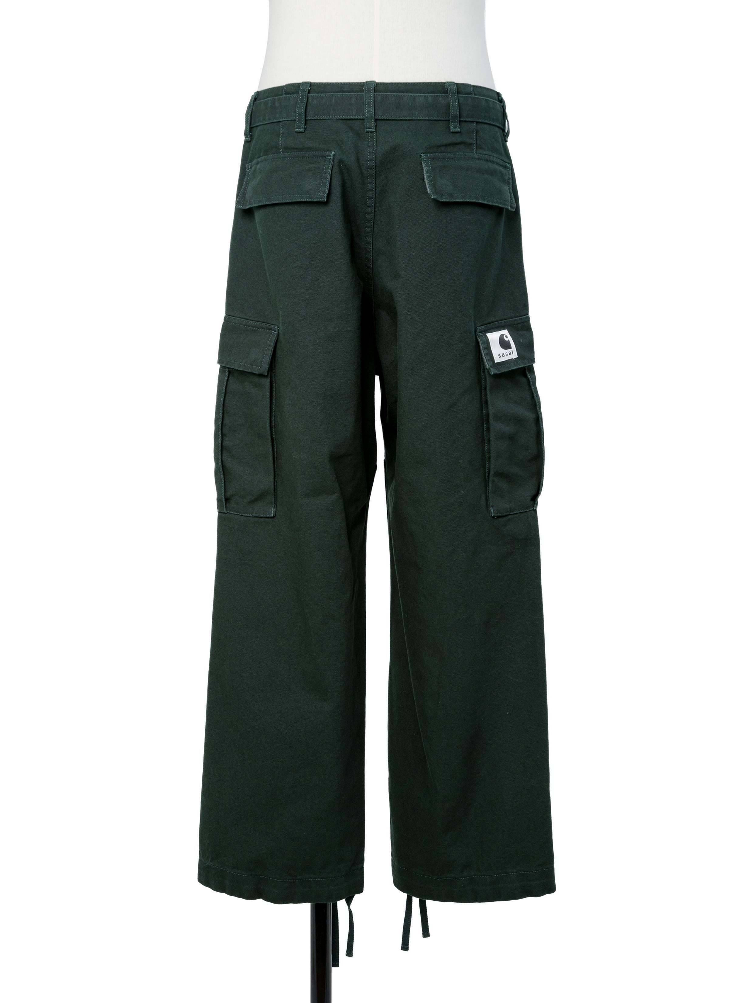 Sacai X Carhartt Wip Belted Cargo Pants In Green