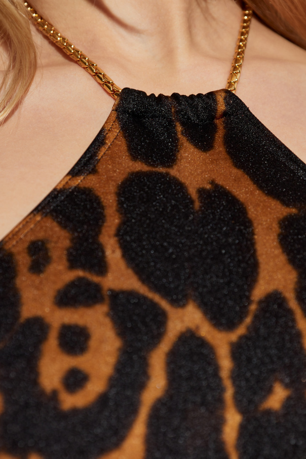 Shop Tom Ford Leopard-print Swimsuit In Black