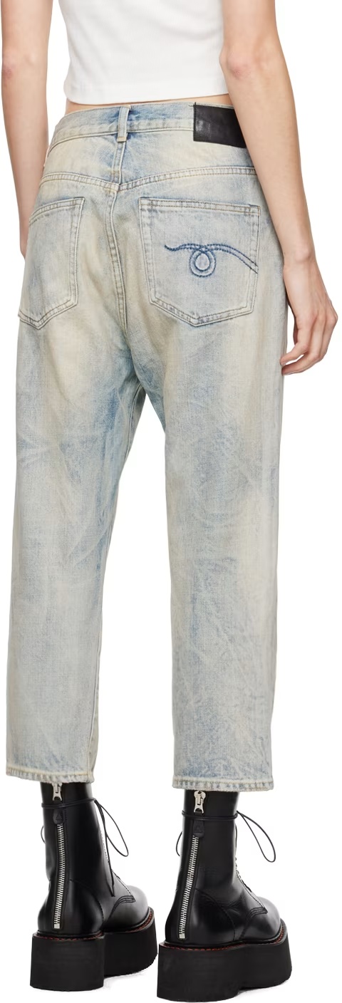 R13 Tailored Drop Denim Pants In White