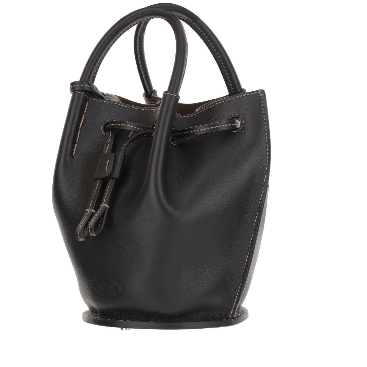 Tod's Mini Logo-charm Bucket Bag In Black