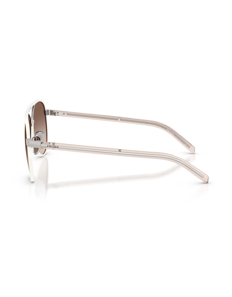 Prada Pr B57s Aviator Steel Sunglasses In Brown