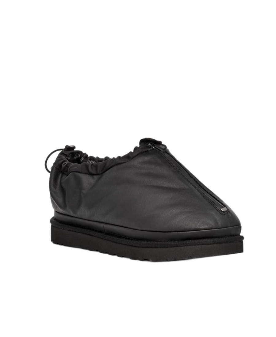 Shop Ugg Tasman Shroud Zip-up Slippers In Black