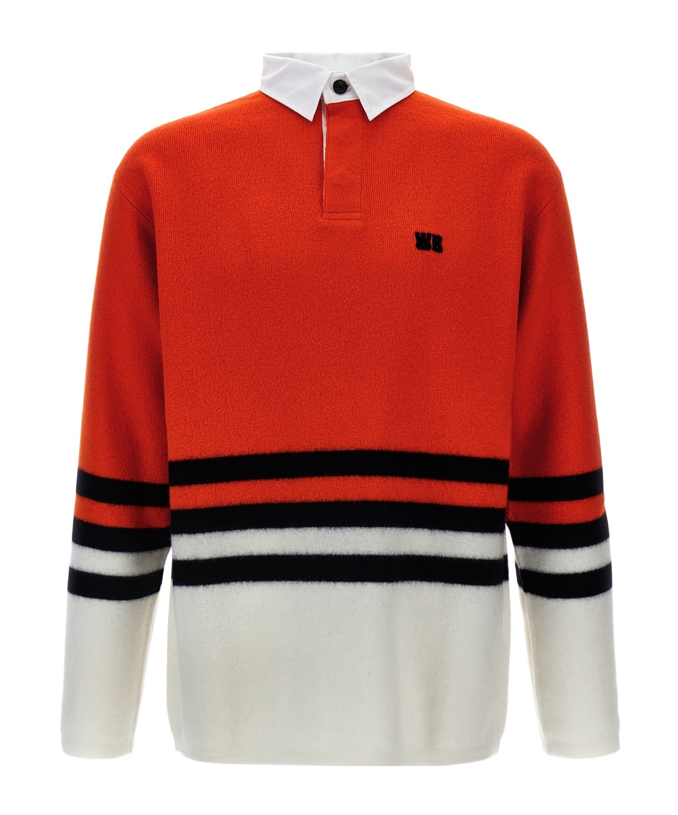 Shop Wales Bonner Cypher Polo Sweater In Red