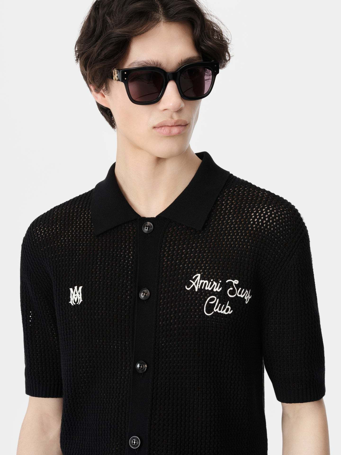 Amiri Short-sleeved Polo Shirt In Black