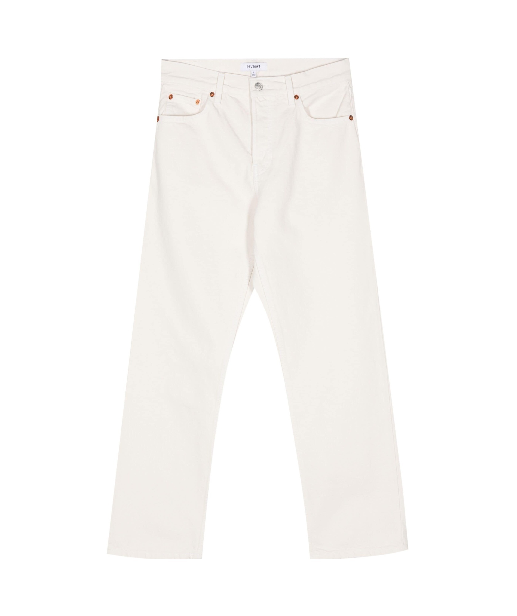 Re/done Easy Straight-leg Cropped Jeans In White