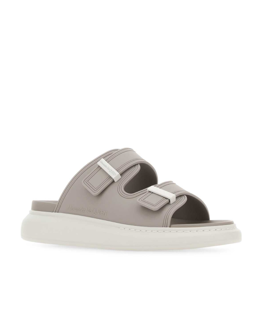 ALEXANDER MCQUEEN OPEN-TOE TOUCH-STRAP SLIPPERS