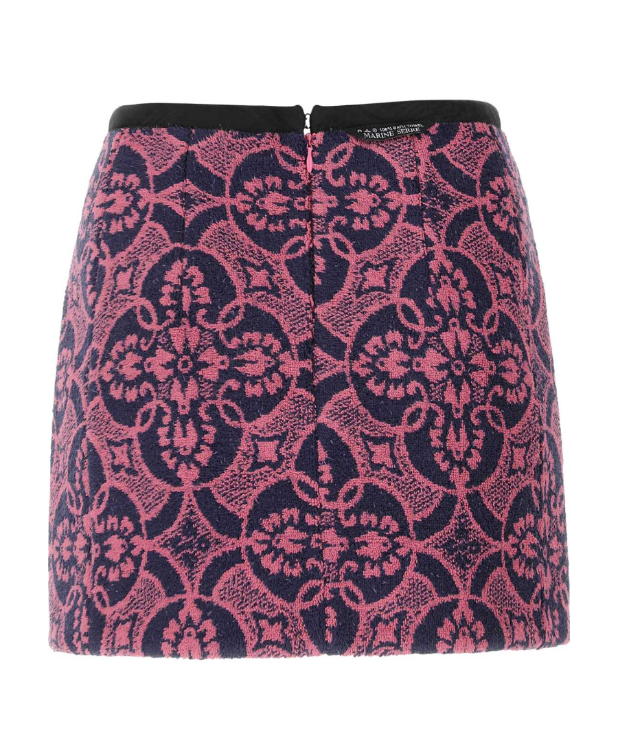 Marine Serre Embroidered Cotton And Polyester Mini Skirt In Black