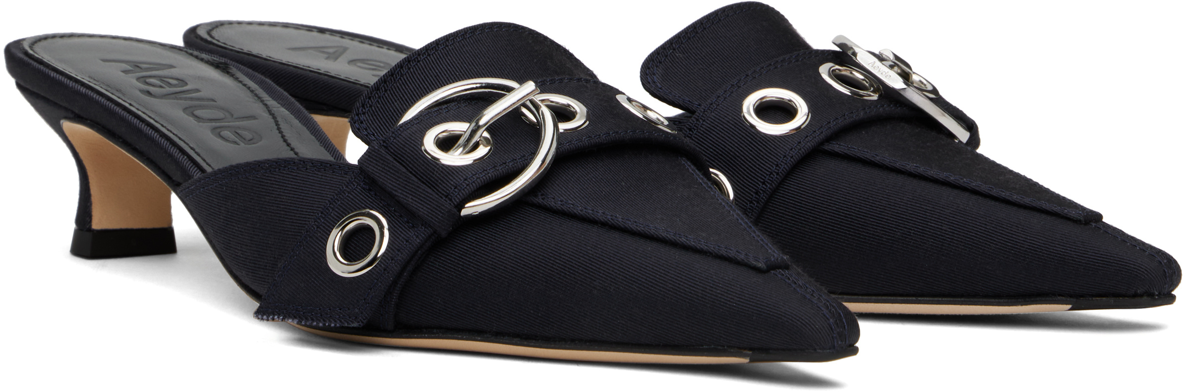 Aeyde 35mm Danielle Decorative-buckle Mules In Black