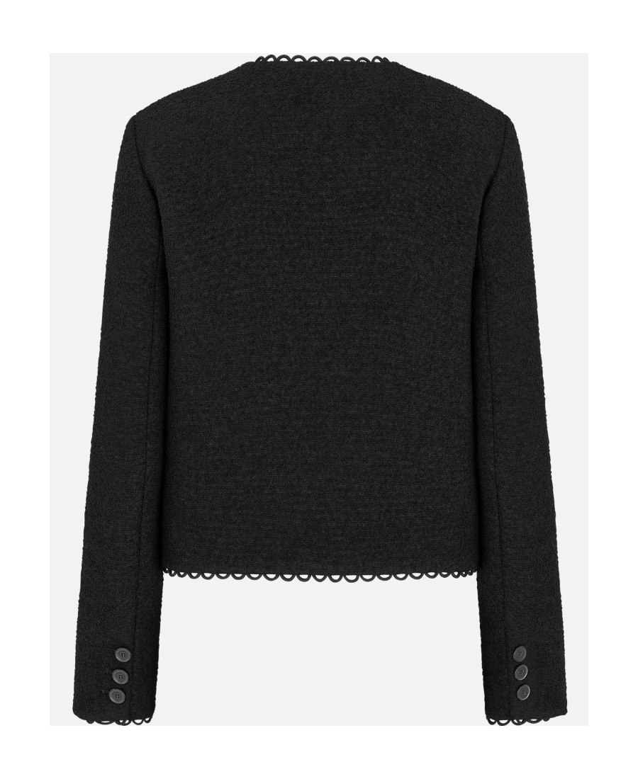 Dior Button Wool Casual Jacket In Black