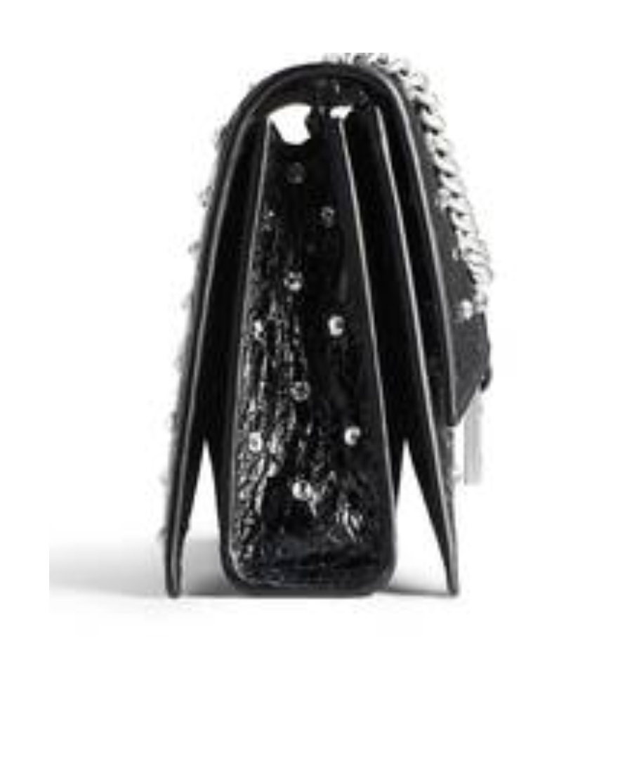 Balenciaga Small Crush Shoulder Bag In Black