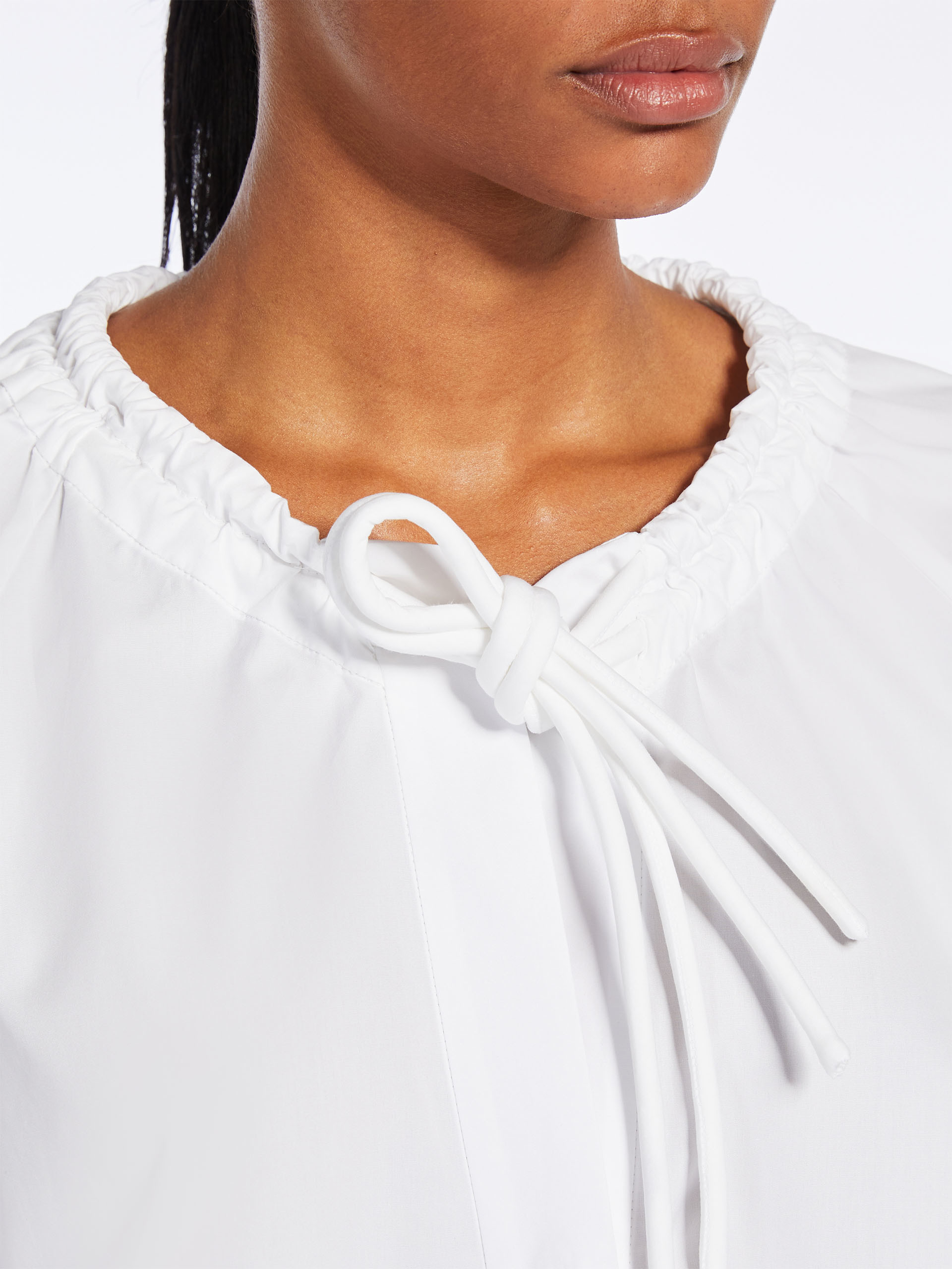 Max Mara Front Lace-up Blouse In White