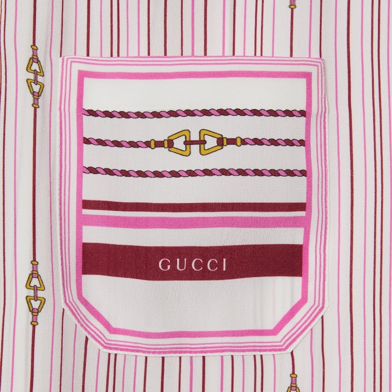 Gucci Printed Silk Skirt In Pink