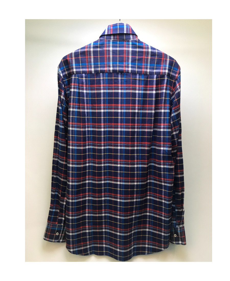 Shop Paul & Shark Lapel Plaid Long-sleeved Shirt In Black