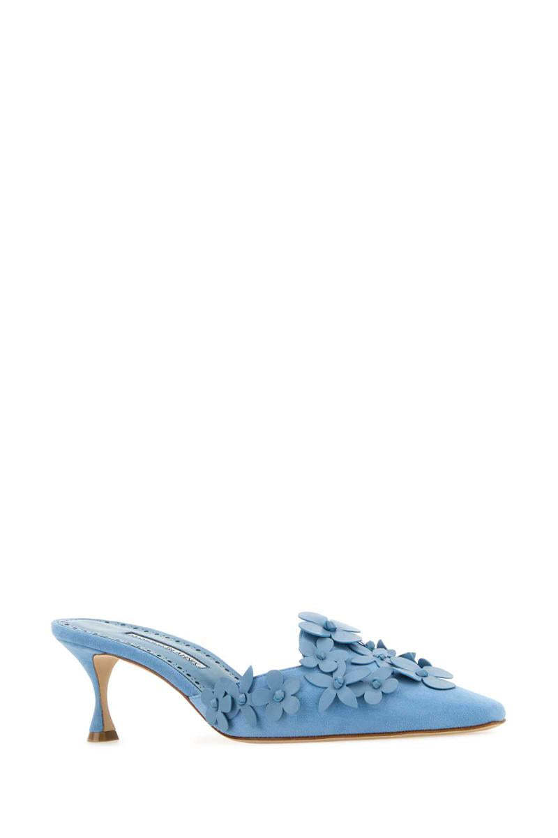 Manolo Blahnik Stiletto High Heel Sandals In Blue