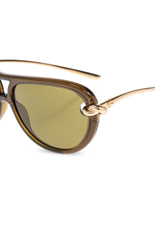 Bottega Veneta Aviator Sunglasses In Brown