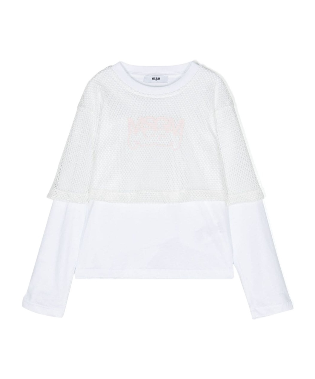 Msgm Logo-printed Layered T-shirt In White