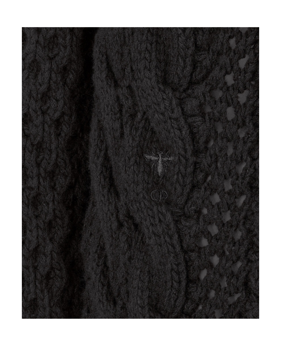 Dior Stand-neck Knitted Sweater In Black