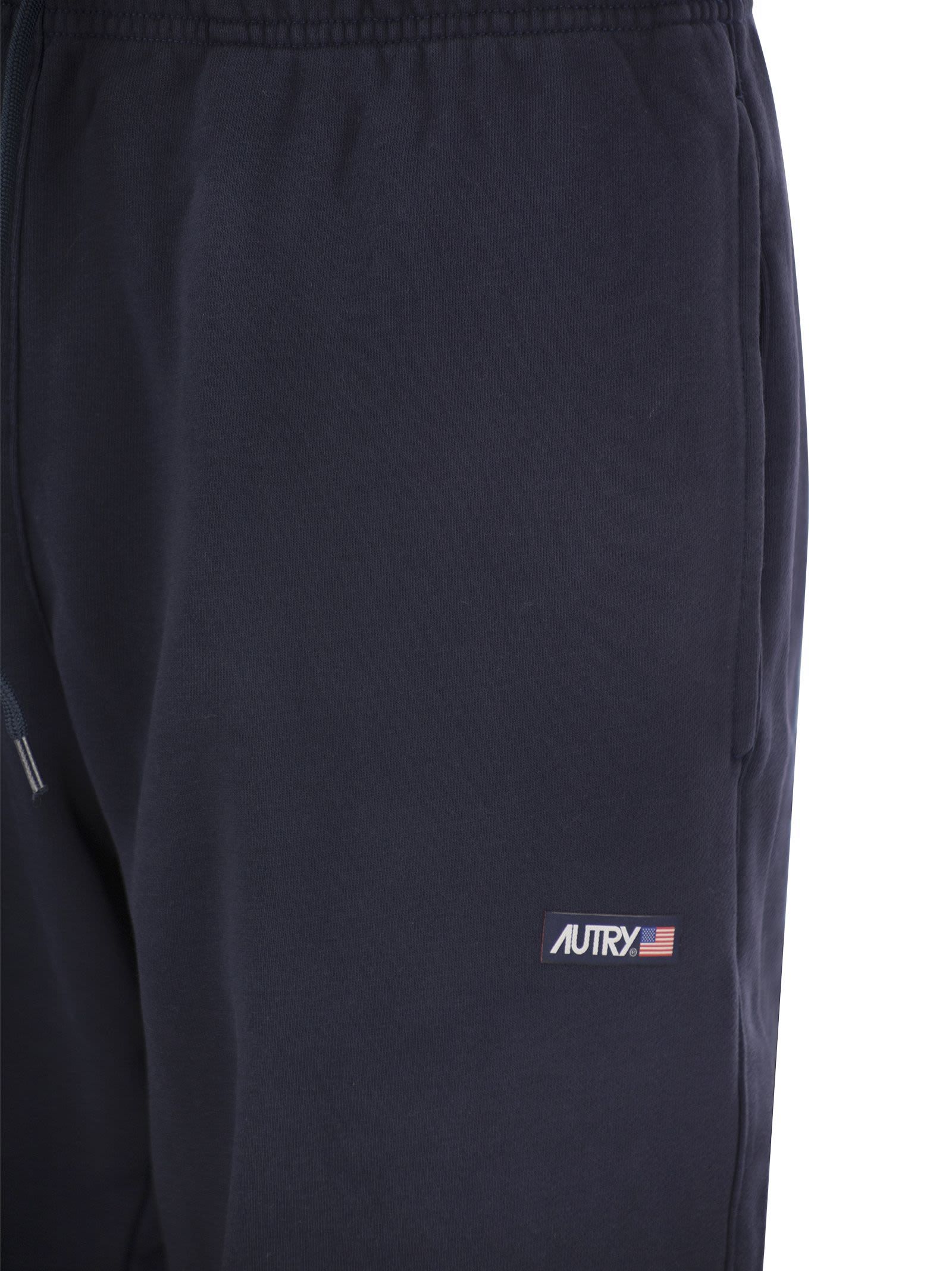 Autry Tapered Cotton Track Pants In Black