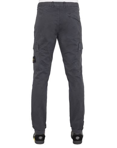 Stone Island Tapered Cotton Cargo Trousers In Black