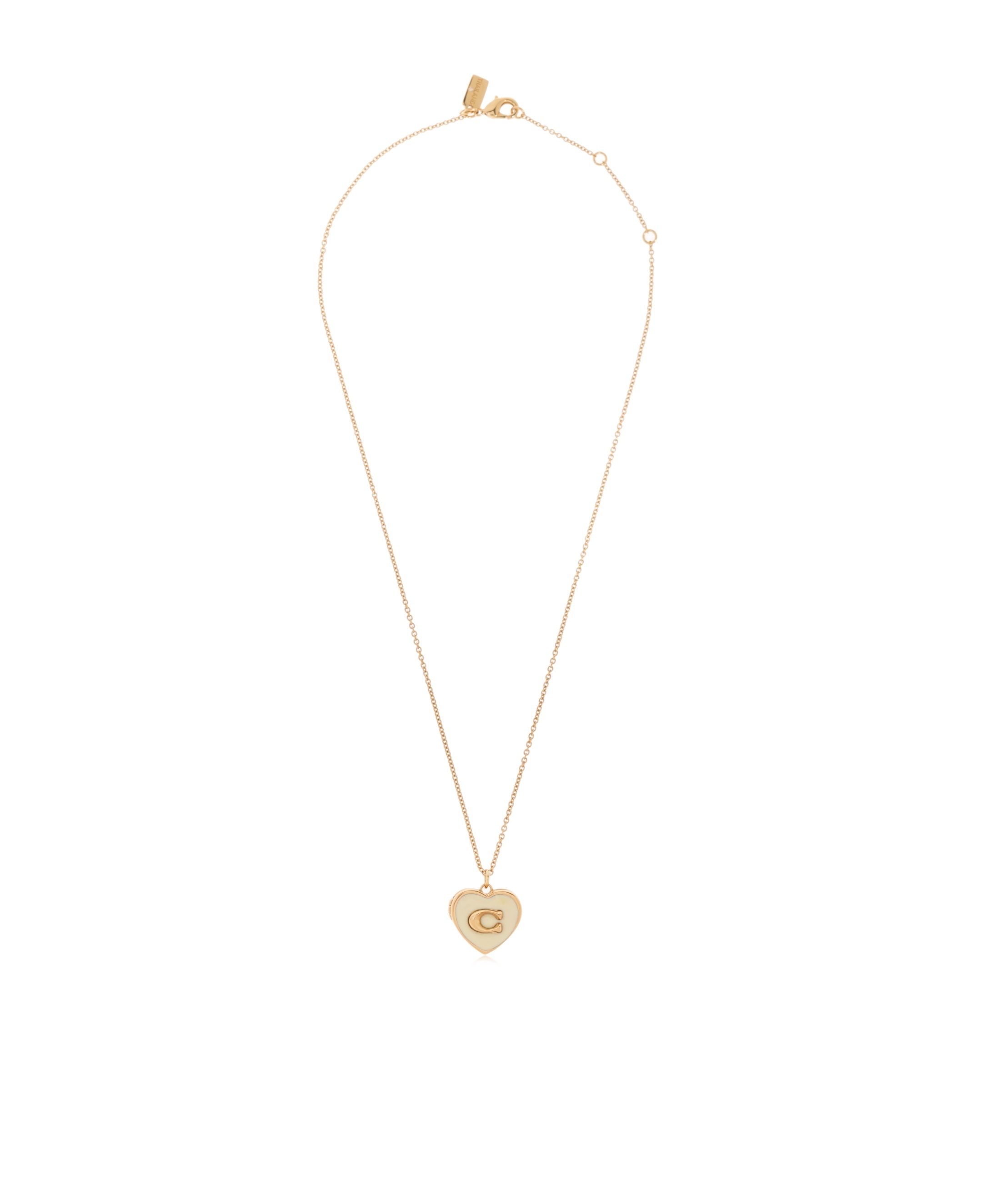 COACH COACH SIGNATURE HEART LOCKET BOXED NECKLACE