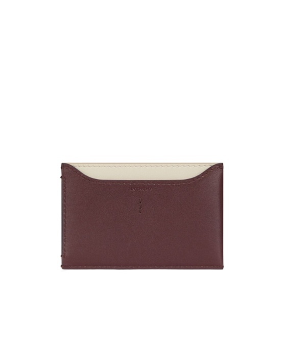 Givenchy Day Card Holder In Shiny Leather In Burgundy