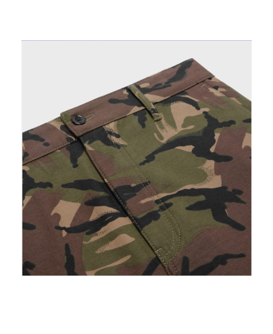 Celine Camouflage-print Shorts In Brown
