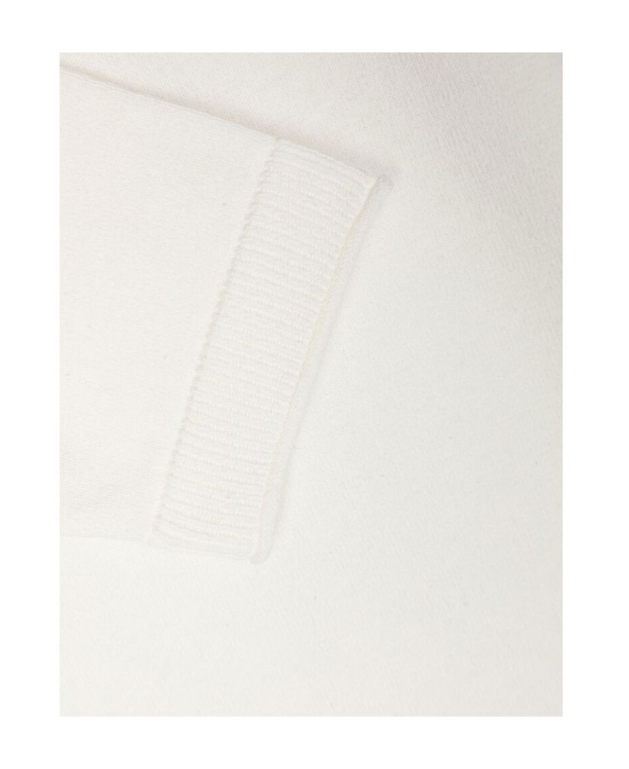 Stone Island Logo-patch Cotton Jumper In White