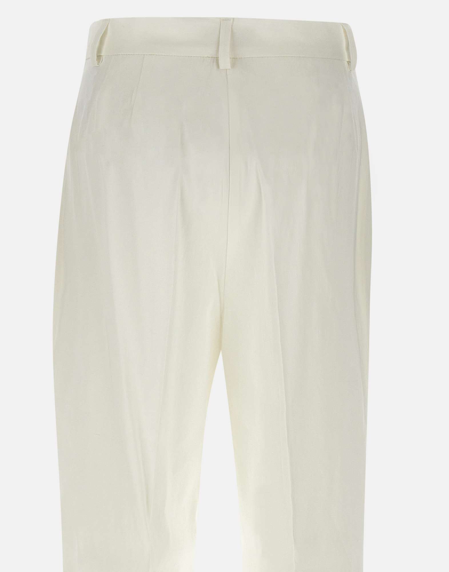 Fabiana Filippi White Linen Viscose Wide Trousers In White