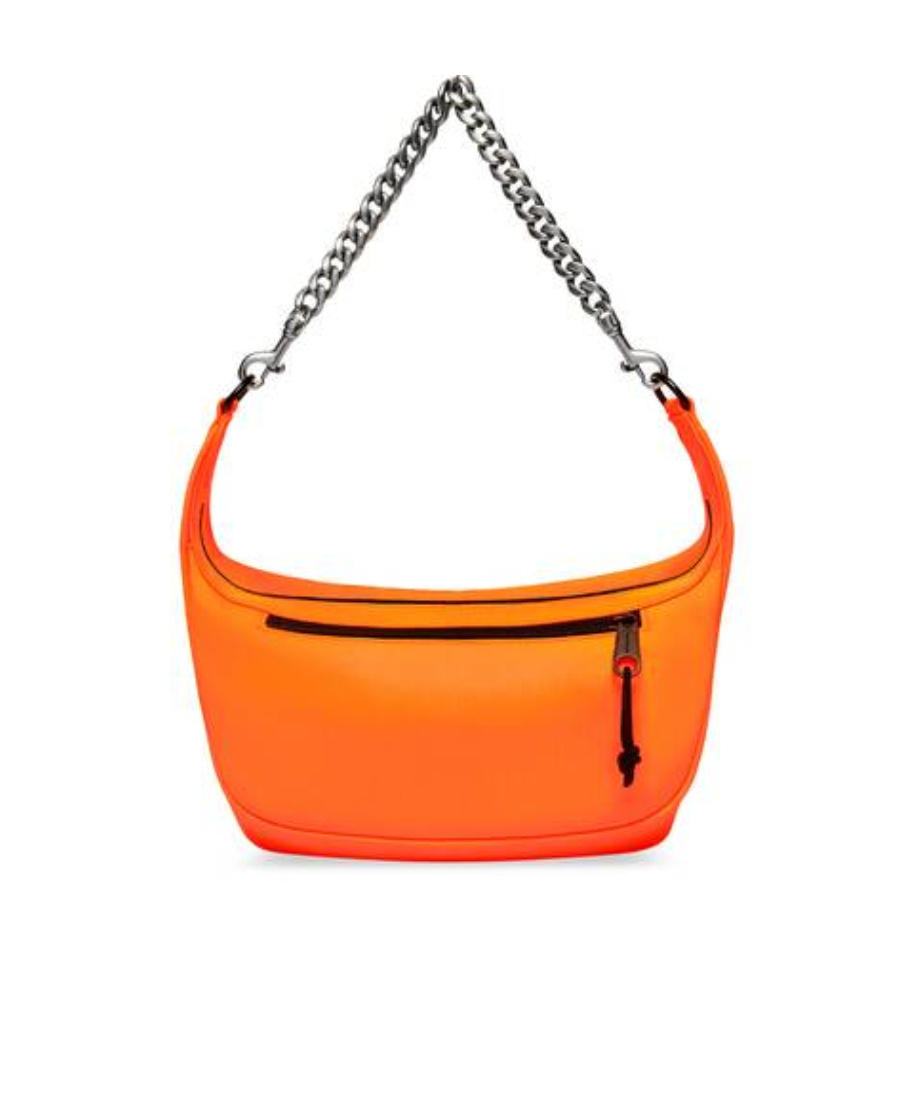Balenciaga Borsa Con Catena Raver Media In Arancione Fluo In Black