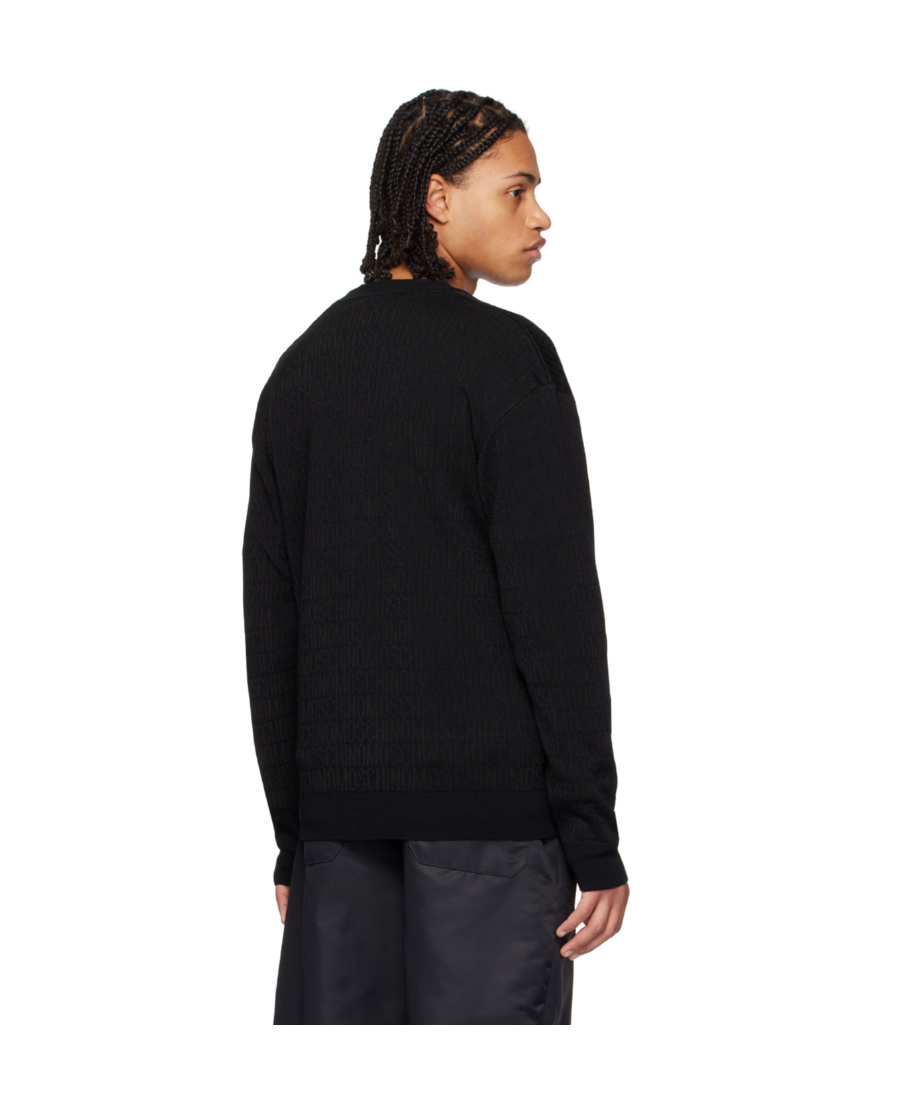 Moschino Button-up Virgin Wool Cardigan In Black
