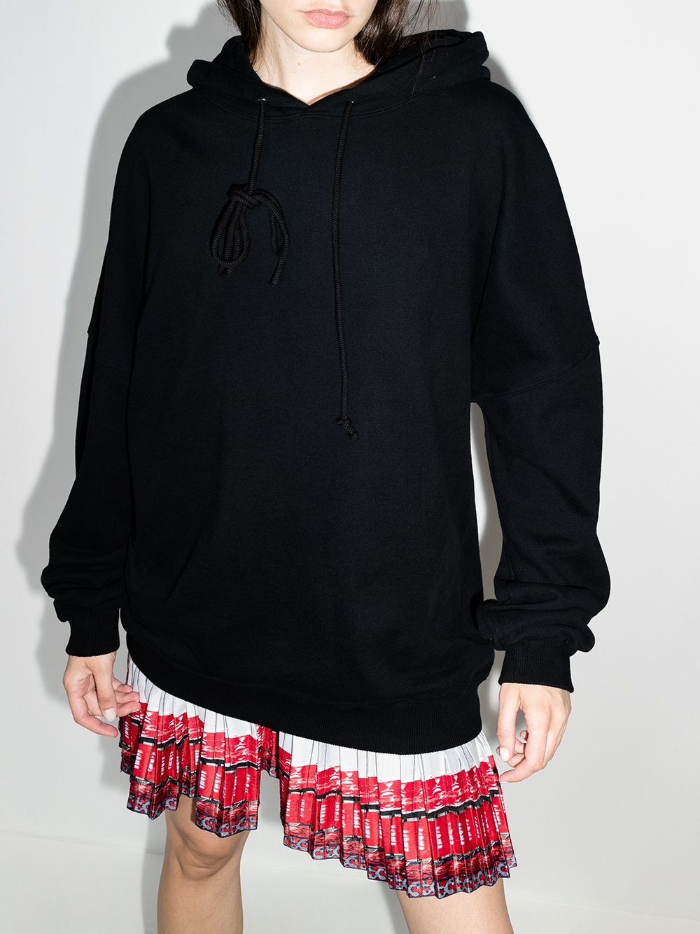 We11 Done Logo Print Hoodie In Black