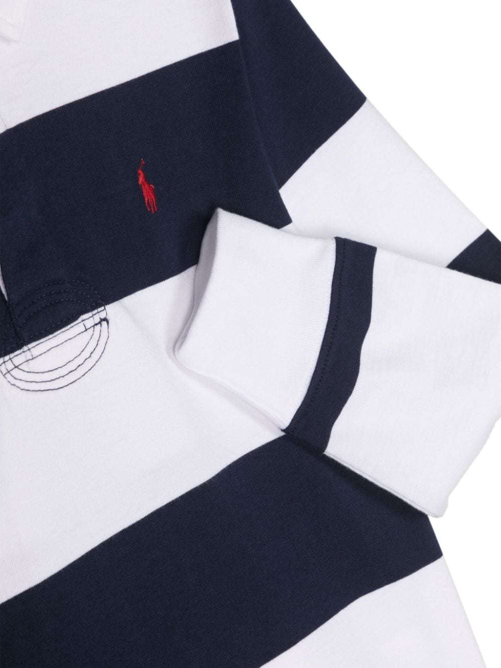Polo Ralph Lauren Teen Boys Blue Stripe Cotton Rugby Shirt In White