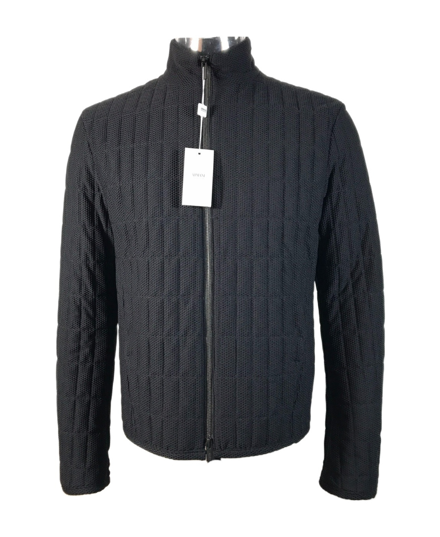 Armani Collezioni Logo Knitted Jacket In Black