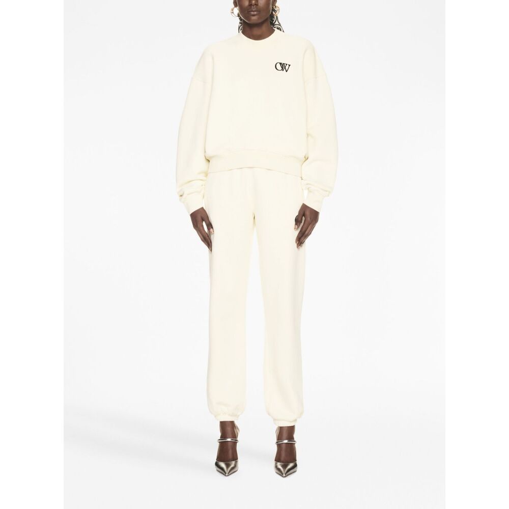 Off-white Ow-print Cotton Sweatshirt In White