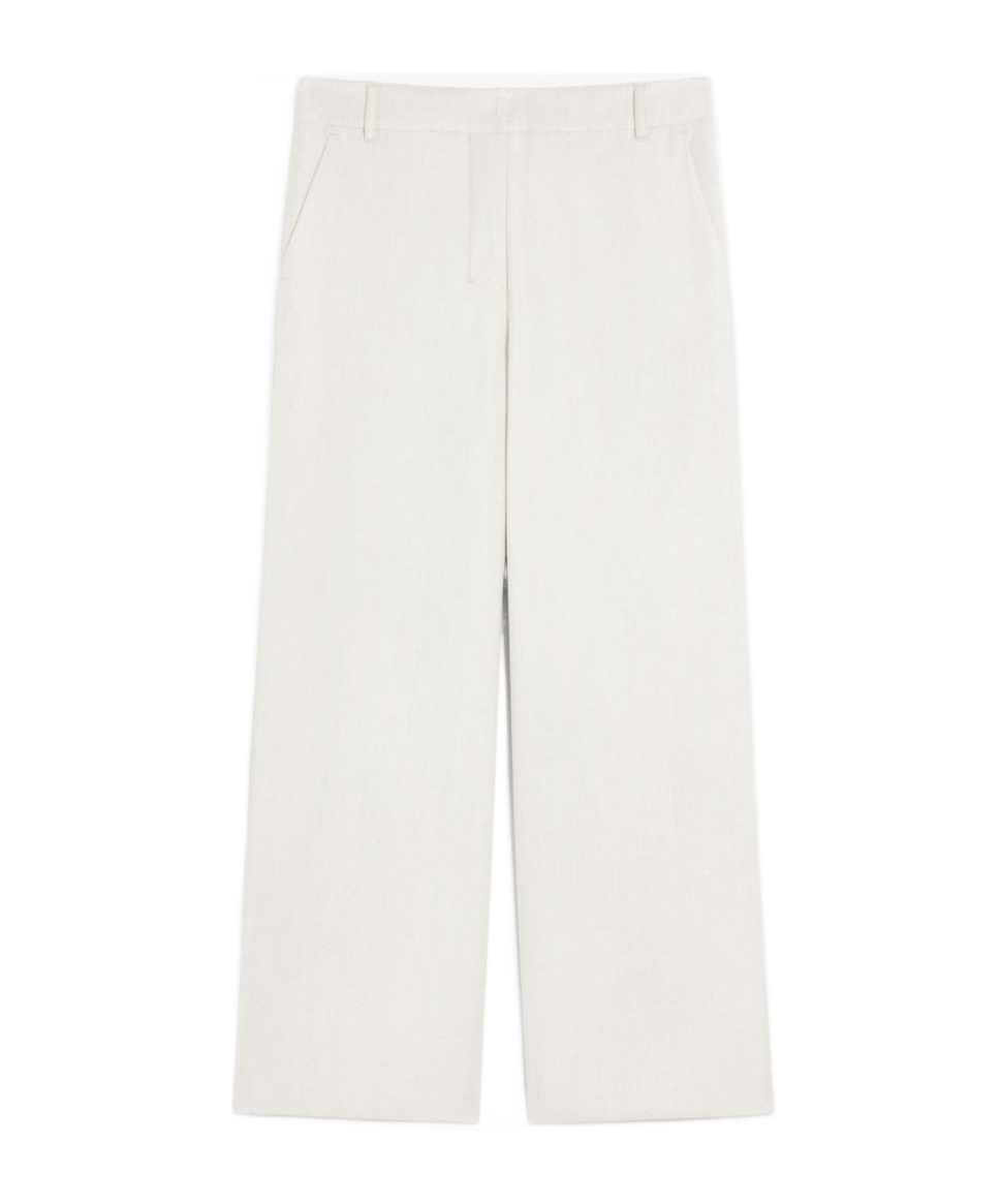 Max Mara Stretch Linen Trousers In True Color