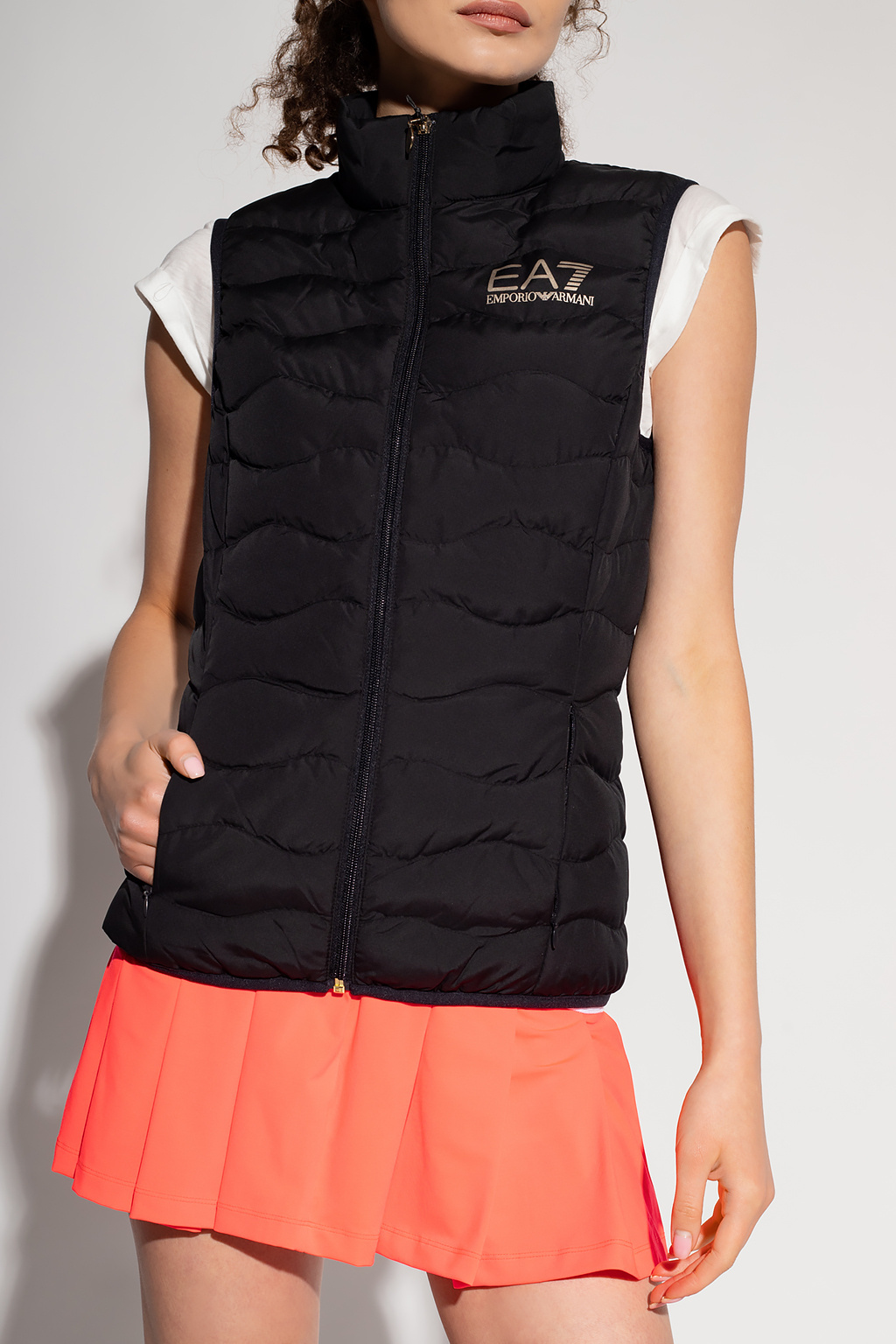 Shop Ea7 Logo-print Gilet In Black