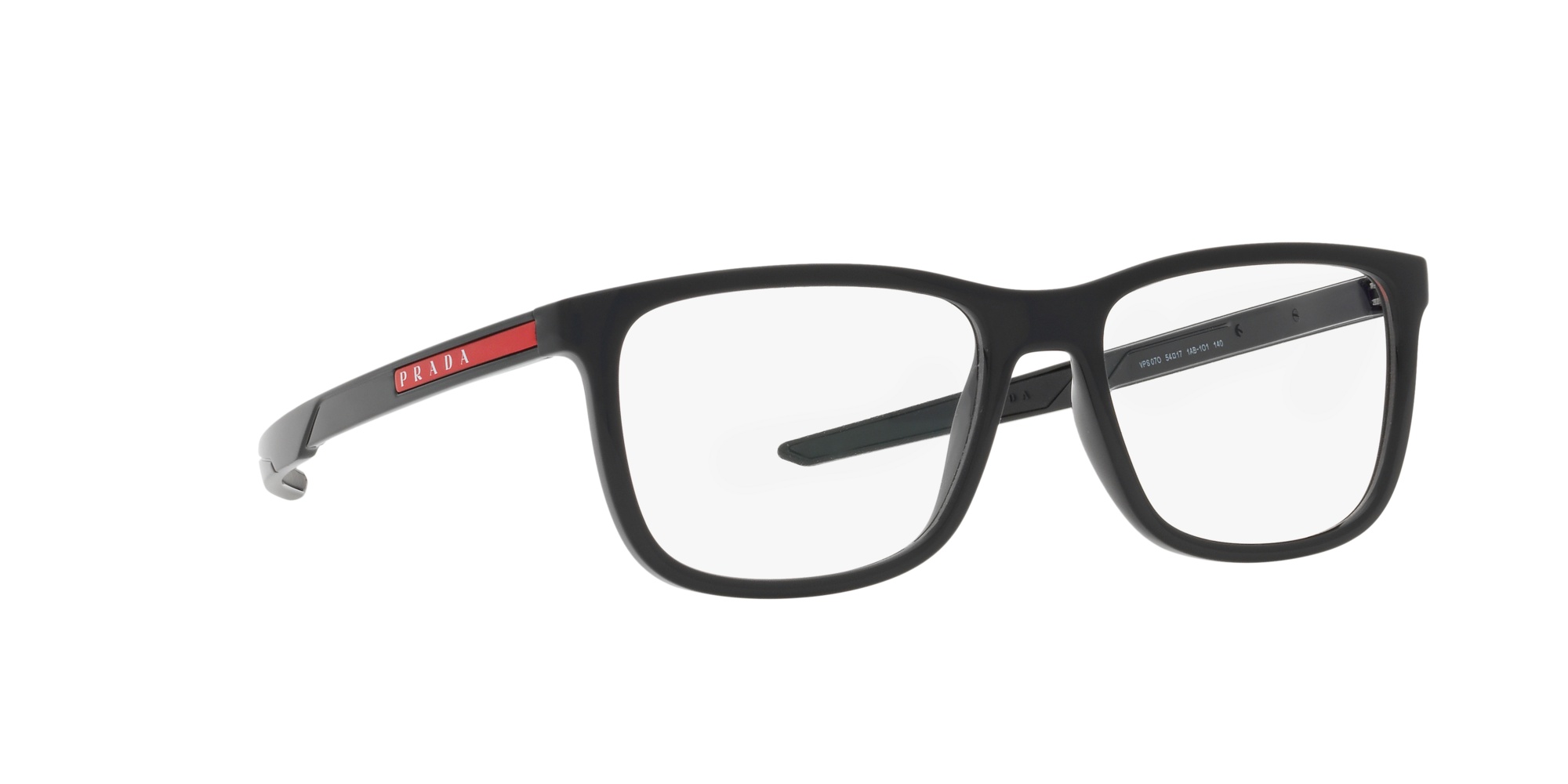Prada 54mm Rectangular Optical Glasses In Black