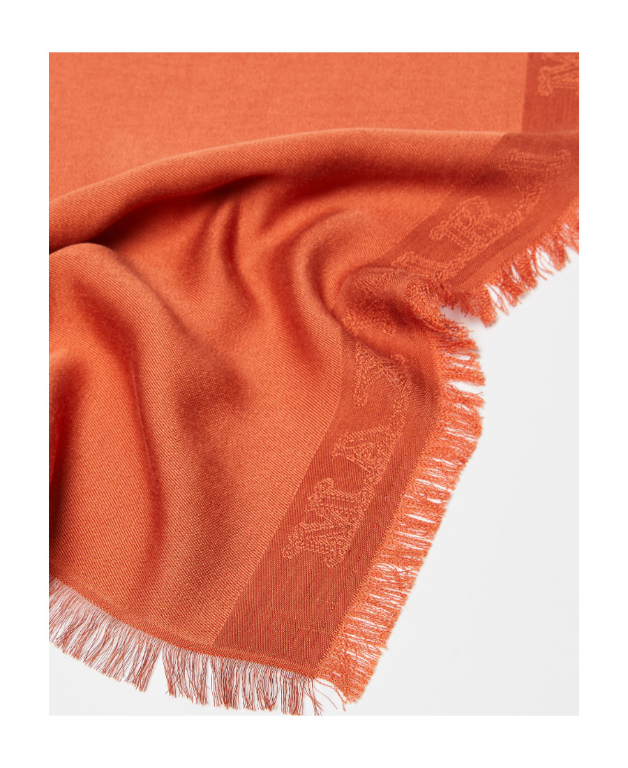 Max Mara Rayed-edge Silk-blend Scarf In Red
