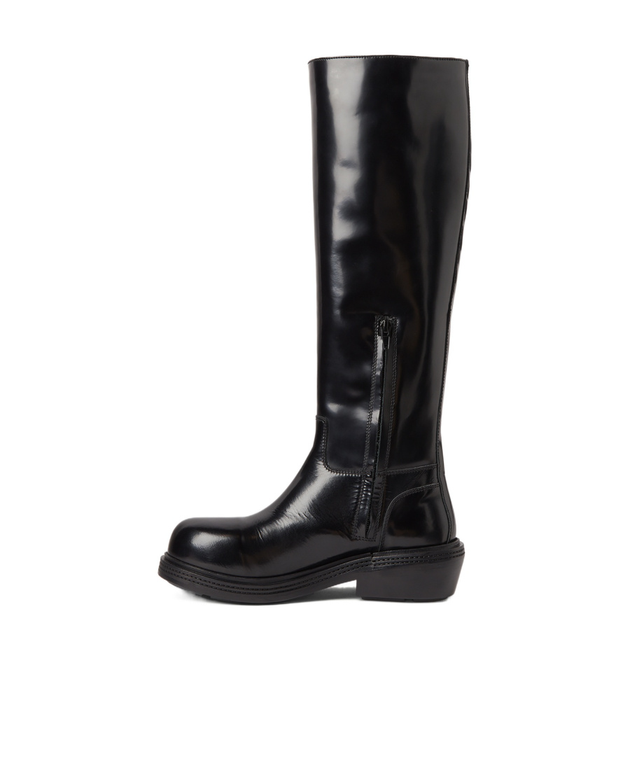 Bottega Veneta Patent Leather Knee-high Boots In Black