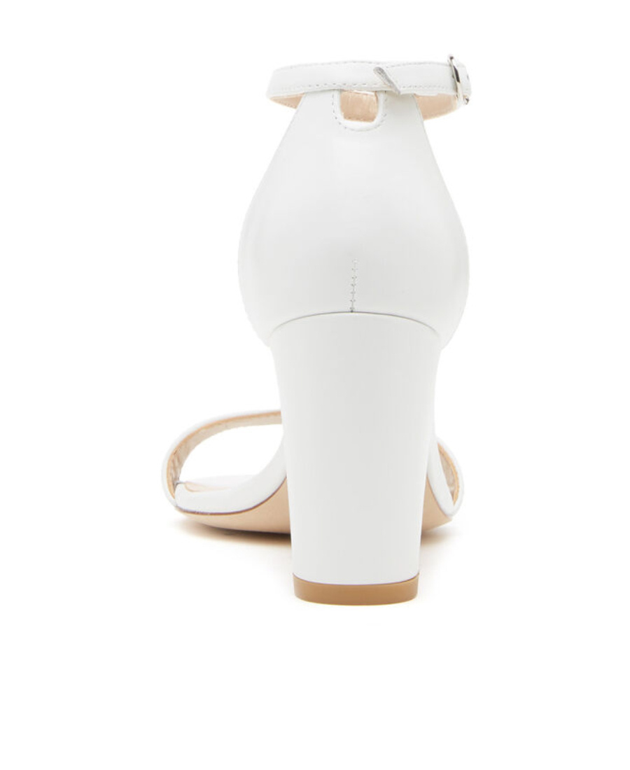 Stuart Weitzman Nearlynude 80mm Block-heel Sandals In White