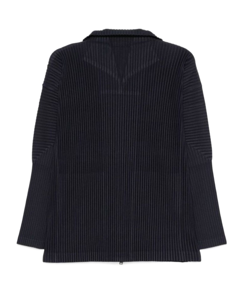 Issey Miyake Homme Plisse'  Men Pleated Zipped Shirt In Black